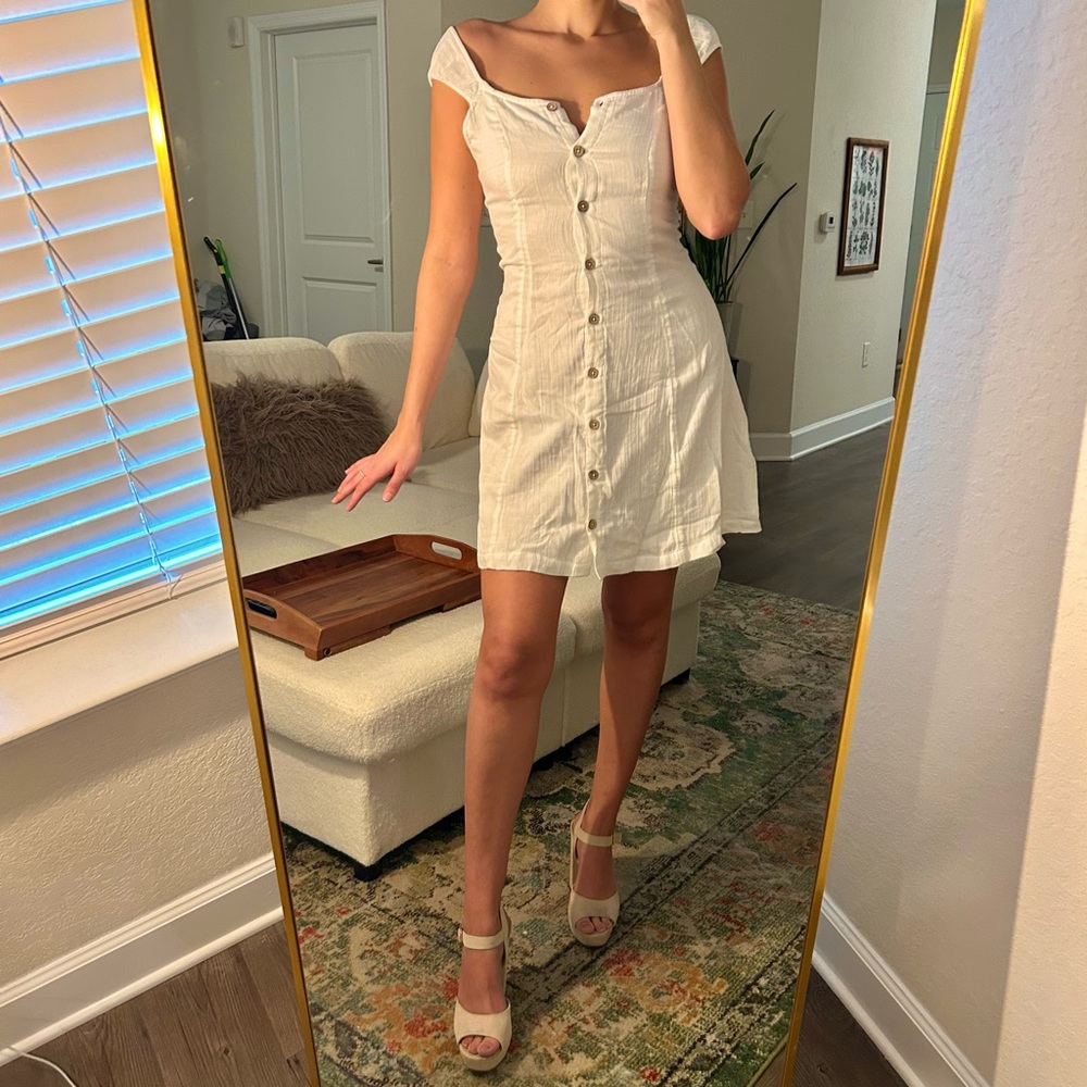 Roxy white button down sundress